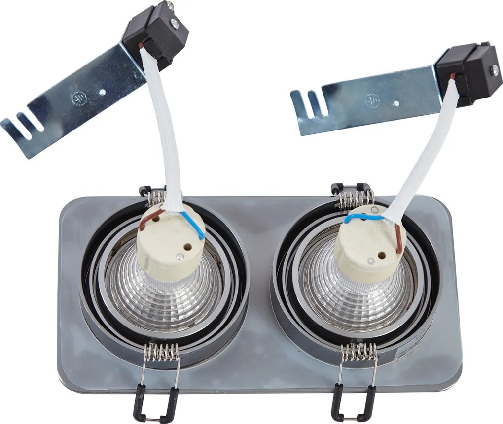 Zaoblené zapustené bodové svietidlo Gunmetal GU10 50 mm otočné a naklápacie IP44 2-svetlá - Alberto