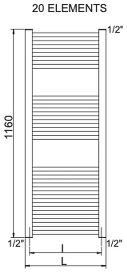 Cordivari Lisa 22 Chromed - Radiátor 1160x500 mm, chróm 3551646101206