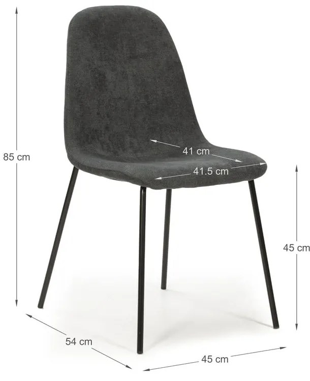 Tmavosivé jedálenské stoličky v súprave 4 ks Renne – Marckeric