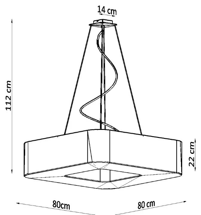 Závesné svietidlo Urano, 1x biele textilné tienidlo, (biely plast), (80 cm)