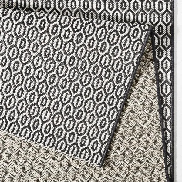 Kusový koberec Meadow 102474 Black – na von aj na doma, 200x290, čiernobiela, chodba / predsieň, Hanse Home