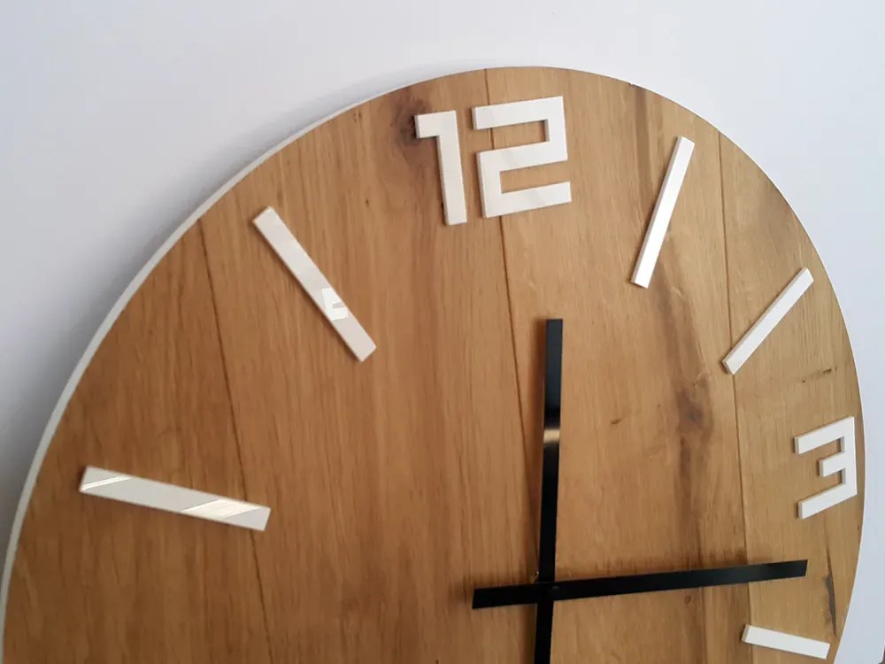 Dřevěné nástěnné hodiny Arabic 50 cm hnědé/bílé