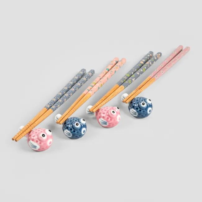 Sada štyroch párov paličiek KIOTO so stojanmi 742941