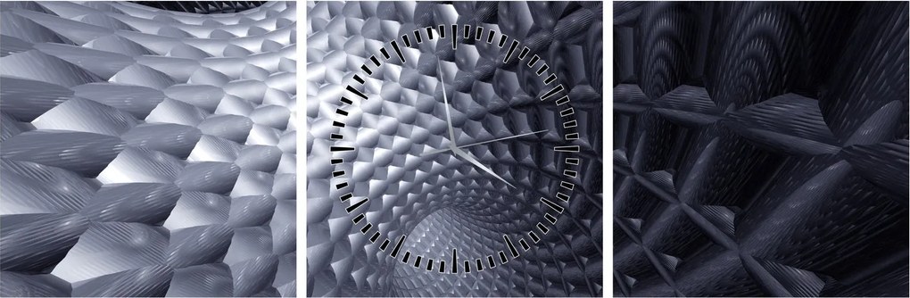 Obraz - Abstrakcia 3D (s hodinami) (90x30 cm)