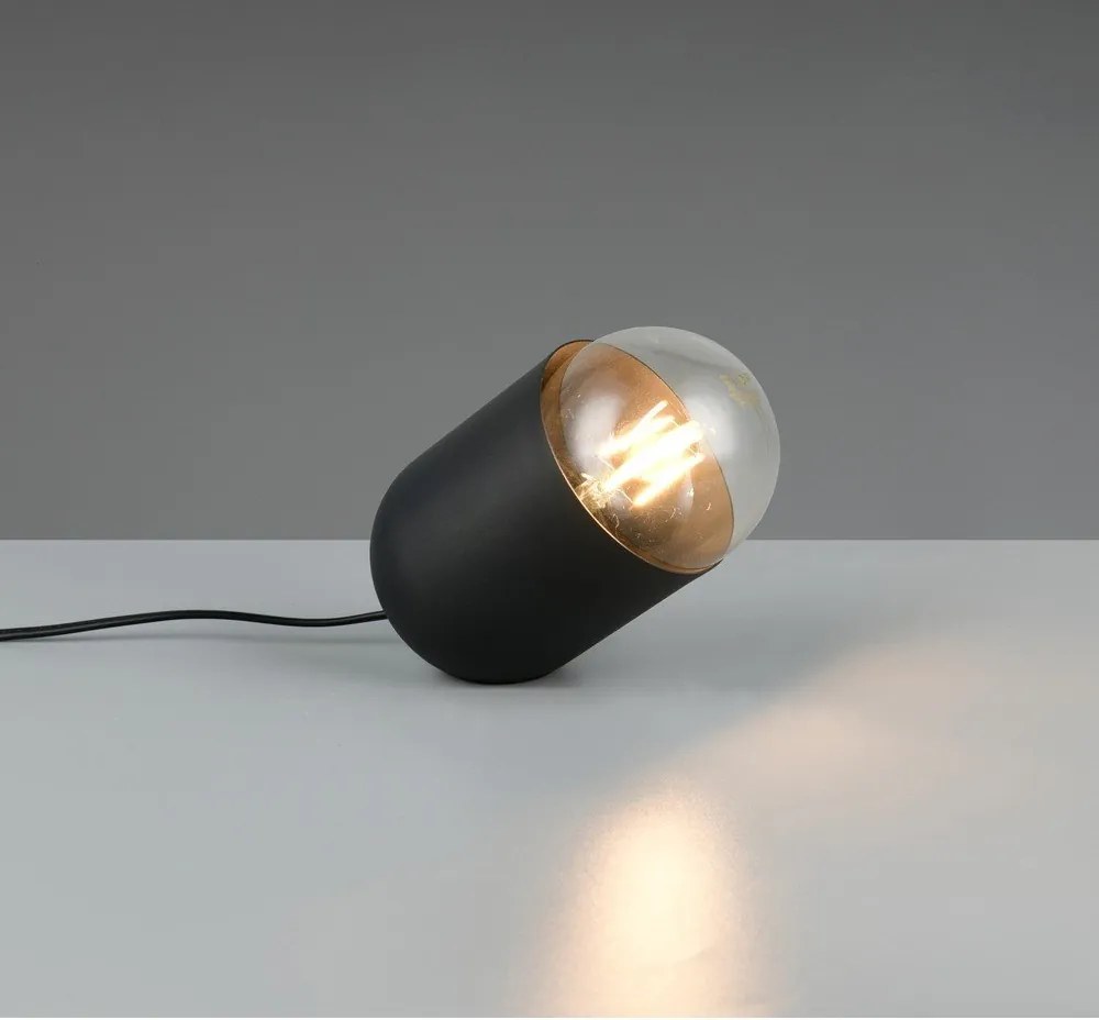 Čierna kovová stolová lampa (výška 13,5 cm) Nara – Reality