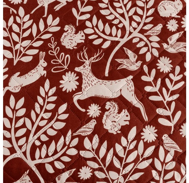 Prehoz na posteľ so vzorom FOREST ANIMALS, hnedý Rozmer: 170 x 210 cm