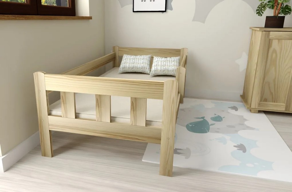 Detská posteľ MAJA z masívu borovice - 200x90 cm - prírodná