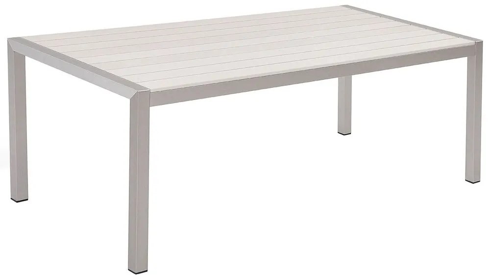 Hliníkový záhradný stôl 180 x 90 cm biely VERNIO Beliani