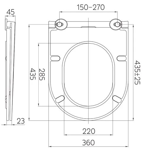 Mereo Mereo, WC závesné kapotované, Smart Flush RIMLESS, 495x360x370, keramické, vr. sedátka CSS113S, MER-VSD82T1