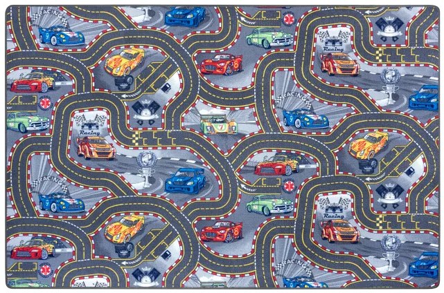 Koberec Hanse Home Play Race Track sivý / viacfarebný