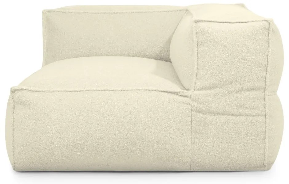 Krémový sedací vak z textílie buklé Mass Corner 125 Right – SLOWDOWN