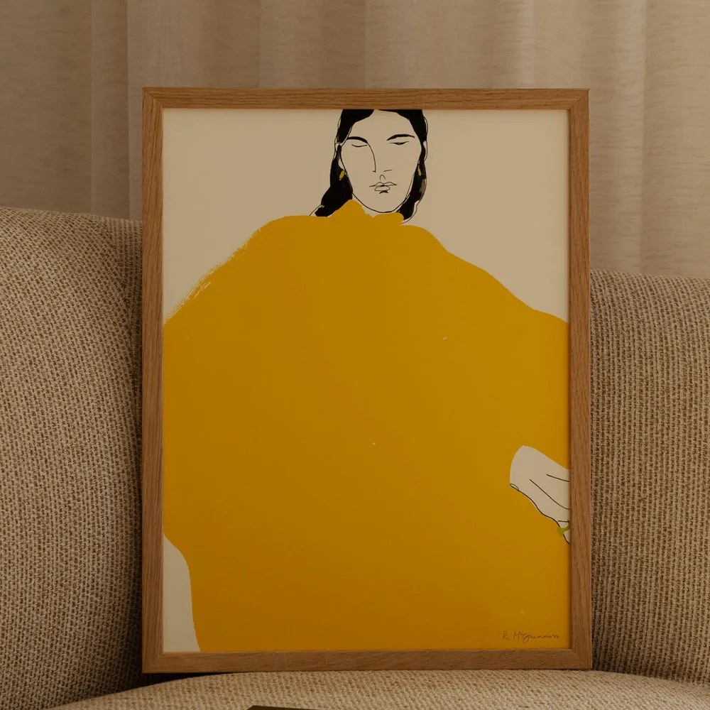 The Poster Club Plagát Yellow Dress by Rosie McGuinness 50x70 cm