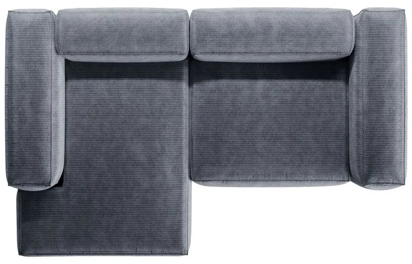 Sivomodrá menčestrová rohová pohovka (ľavý roh/s leňoškou) Bergamo – Cosmopolitan Design