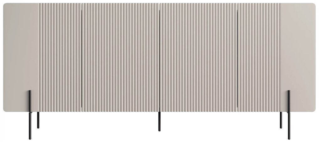 Komoda Malmi 200 cm - kašmírová / crema bianca / čierna