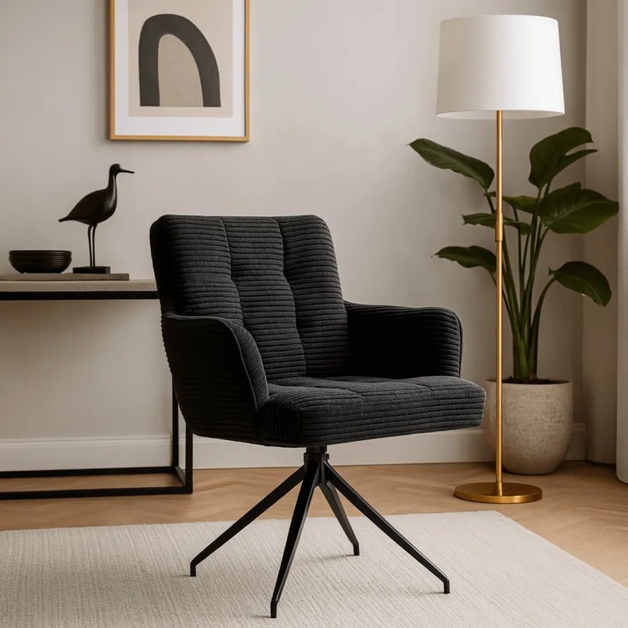 Otočná stolička MIA čierna