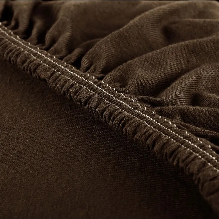 Plachta posteľná tmavohnedá jersey EMI, Plachta 200x200