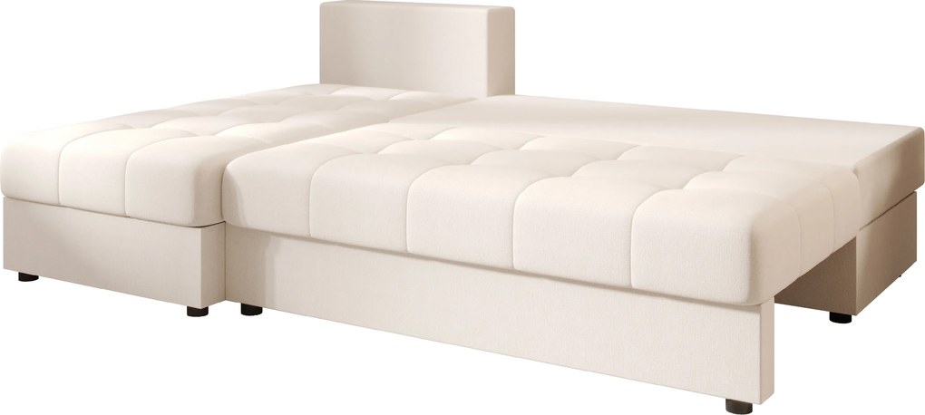 Rozkladacia obojstranná sedacia súprava do L VENORIA SLIM 200x143 cm, krémová + 2 vankúšiky ZDARMA