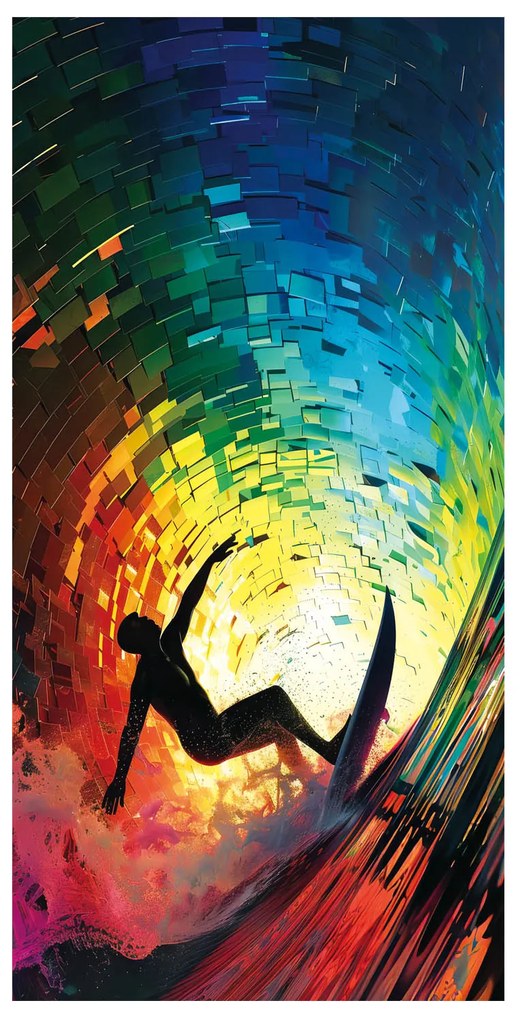 PLÁŽOVÁ OSUŠKA Z MIKROVLÁKNA SURF 100X180 CM VZOROVANÁ