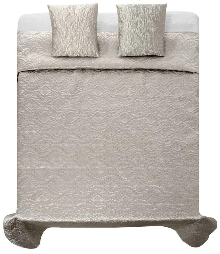 Kvalitné saténové prehozy na manželskú posteľ v sivej farbe 220 x 240 cm