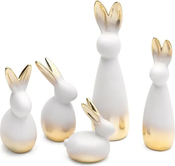 Veľkonočná dekorácia FIG 215 B krémová / zlatá (2 ks)