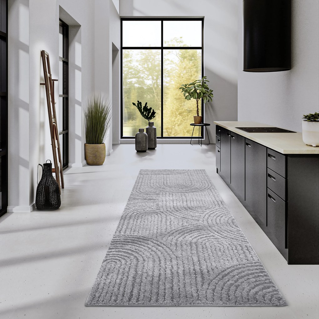 ELLE Decoration, Koberec behúň Gallery 106091 Light Grey z kolekcie Elle, 80x240, šedá, obývacia izba