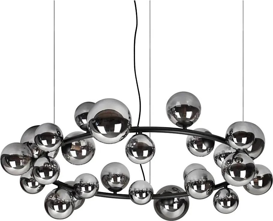 Ideal Lux - LED luster na lanku PERLAGE 25xG9/3W/230V 110 cm čierna/dymová čierna