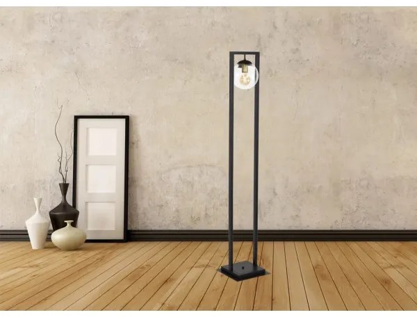 Klausen 107003 - Stojacia lampa REY 1xE27/7W/230V čierna