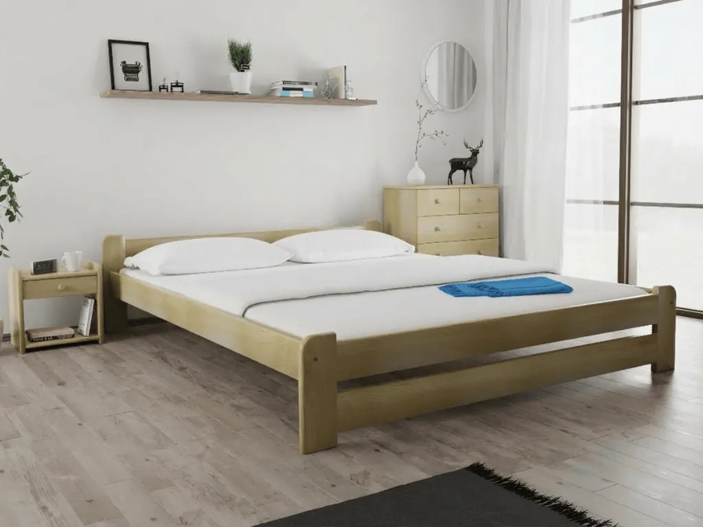 Posteľ Emily 120 x 200 cm, borovica Rošt: S lamelovým roštom, Matrac: Matrac DELUXE 10 cm