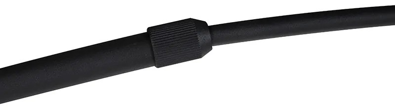 Oblúková lampa čierna s plyšovým tienidlom okrový žltý so zlatom 50 cm - XXL