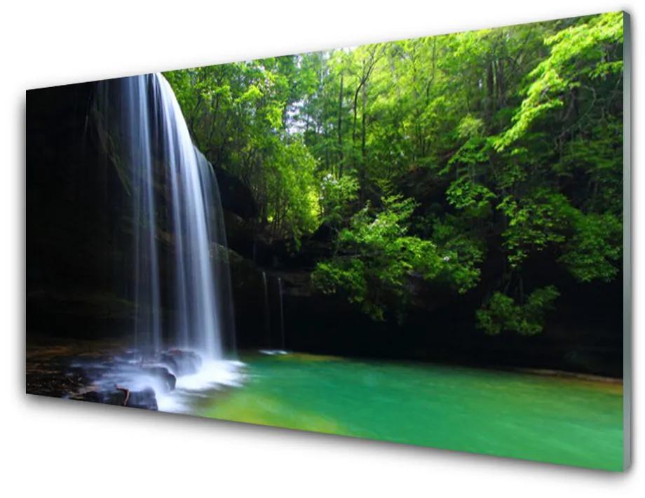 Obraz plexi Vodopád príroda les jazero 100x50 cm