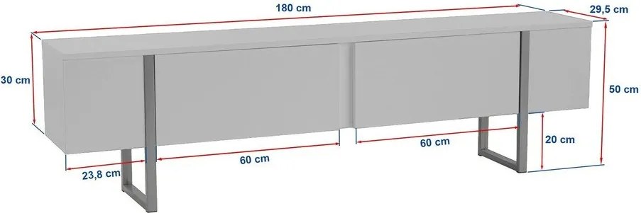 TV stolík v dekore orecha v tmavoprírodnej farbe 180x50x29,5 cm Serenity – Kalune Design