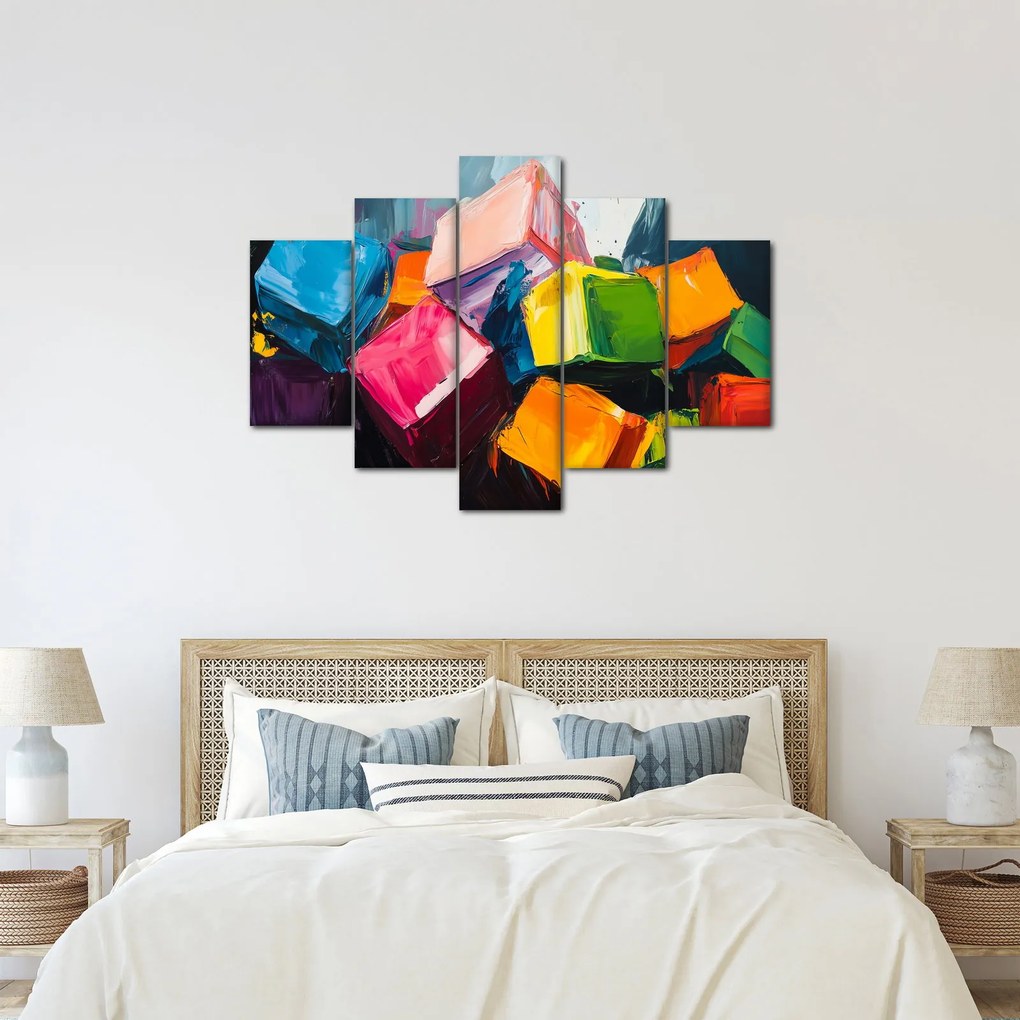 Obraz - Farebné kocky (150x105 cm)