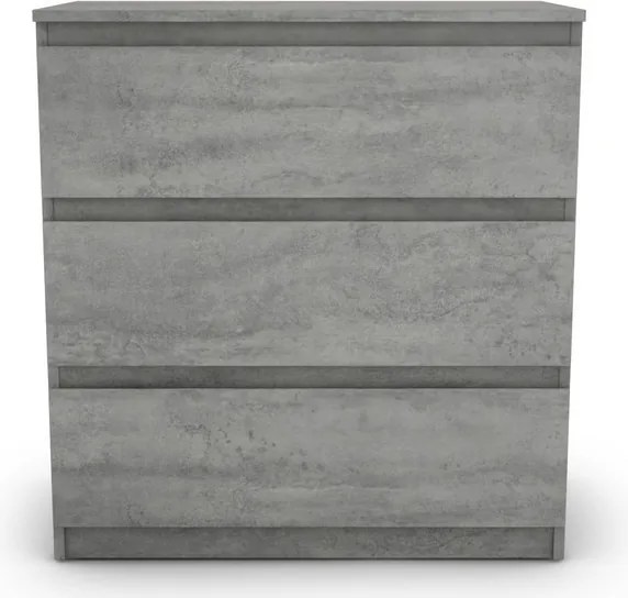 Zásuvková komoda Carlos 753S, šedý beton, výška 80 cm