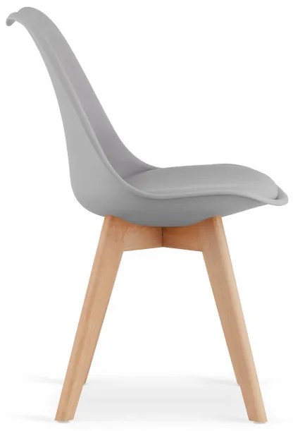 Jedálenský stôl TODI biely 80 cm so štyrmi stoličkami MARK sivé