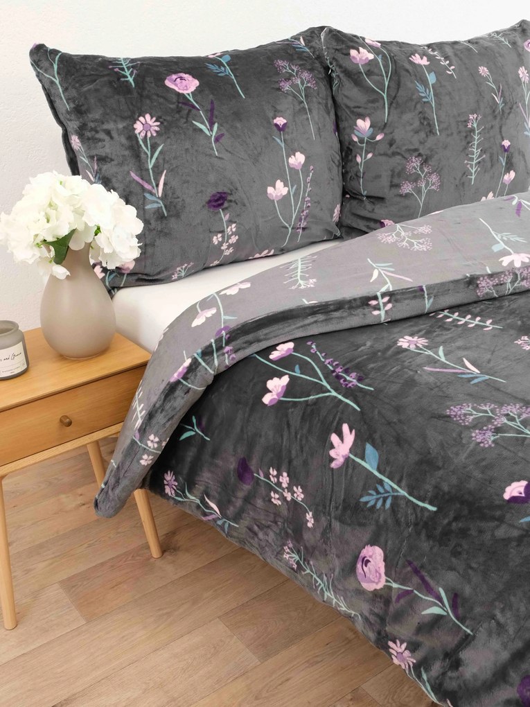 Francúzske obliečky mikroplyš Exclusive – Vlčie maky tmavo šedé