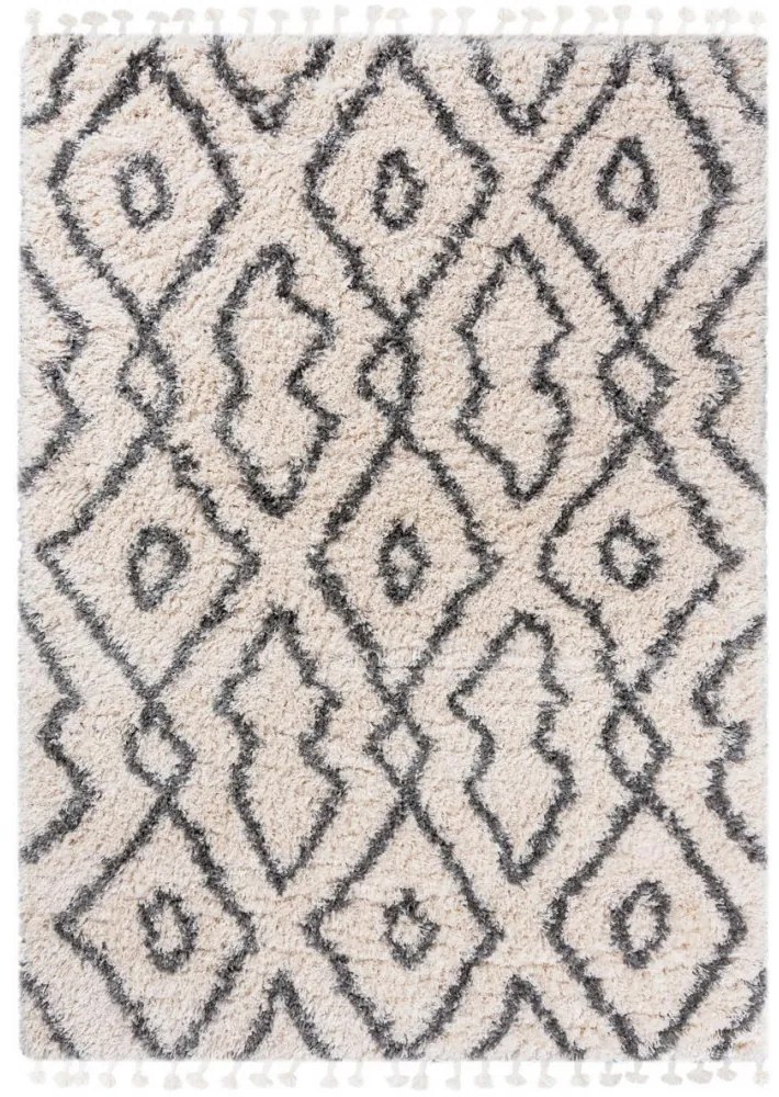 Kusový koberec shaggy Daren krémovo sivý 2 140x200cm