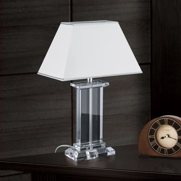 Orion LA 4-1202 - Krištáľová stolná lampa VERONIQUE 1xE27/60W/230V biela/číra