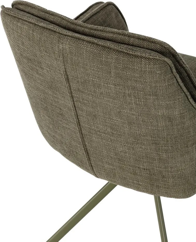 Zelené čalúnené jedálenské kreslá v súprave 2 ks Keiko – Marckeric