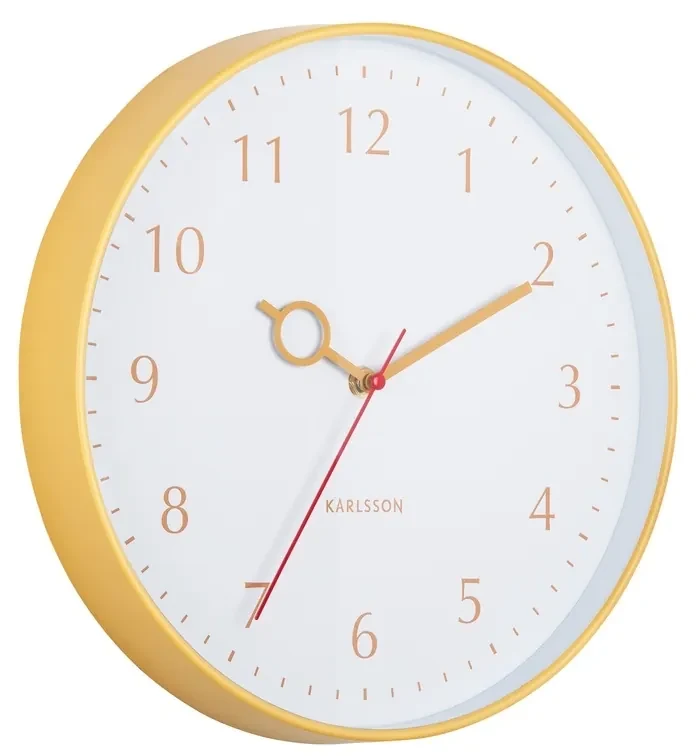 Karlsson 5992YE designové nástenné hodiny žltá, pr. 30 cm