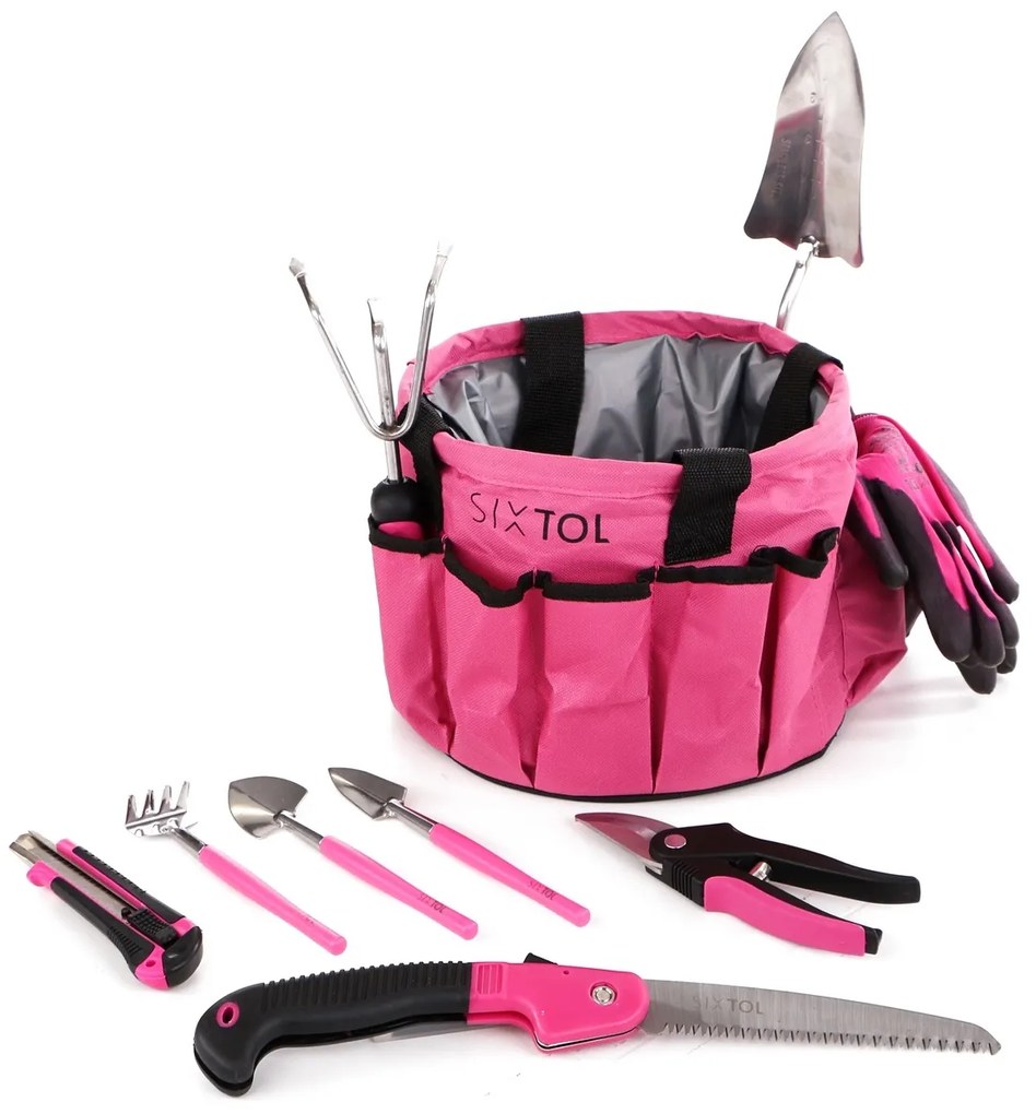 Sixtol Sada záhradného náradia Garden pink, 10 ks