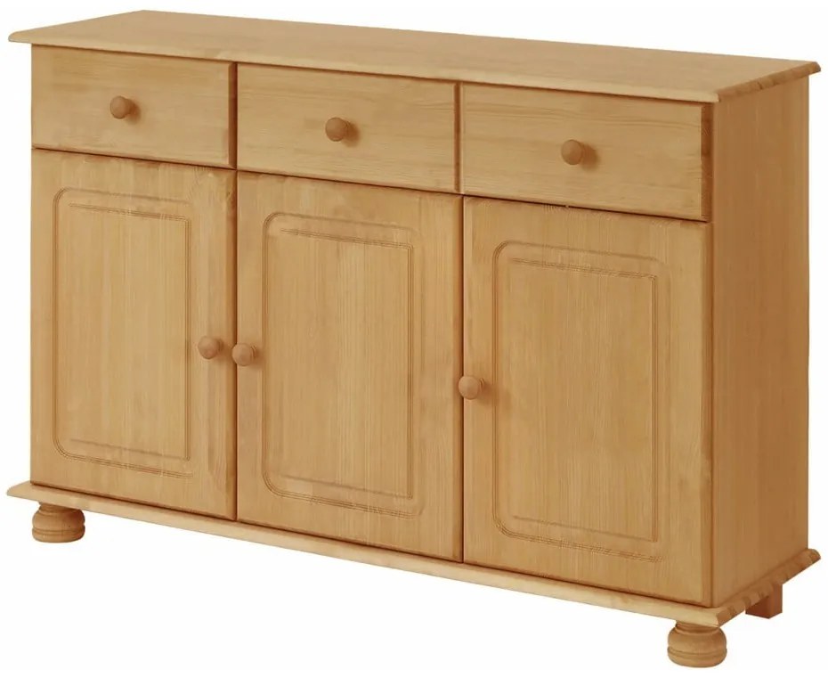 Nízka komoda z borovicového dreva v prírodnej farbe 116x76 cm Ella – Støraa