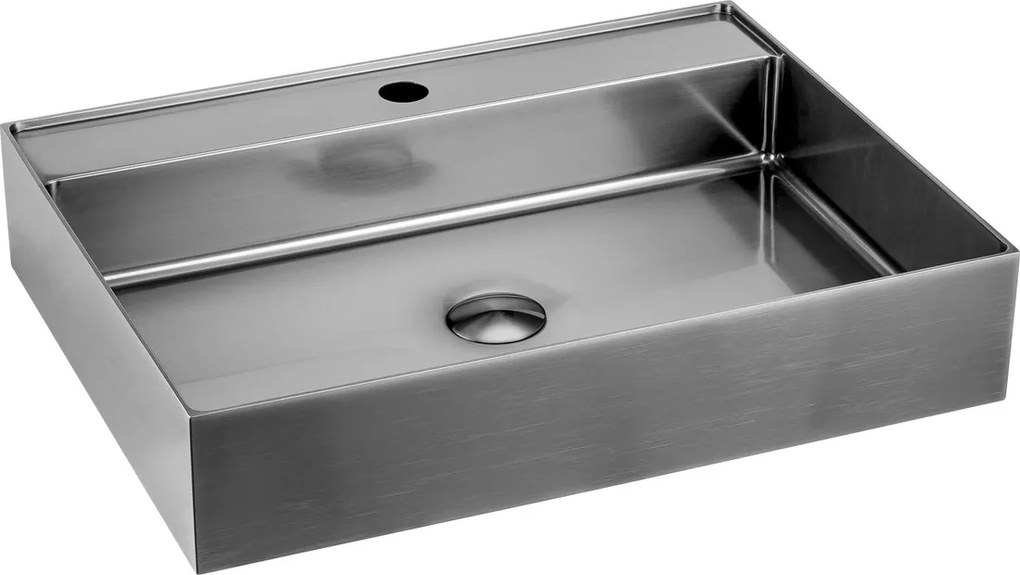 Sapho Sapho, AURUM nerezové umývadlo, 55x42cm, vrátane výpuste, nerez mat, AU402