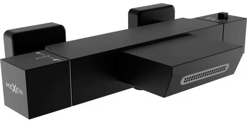 Mexen Cube, termostatická vaňová batéria, čierna matná, 77360-70