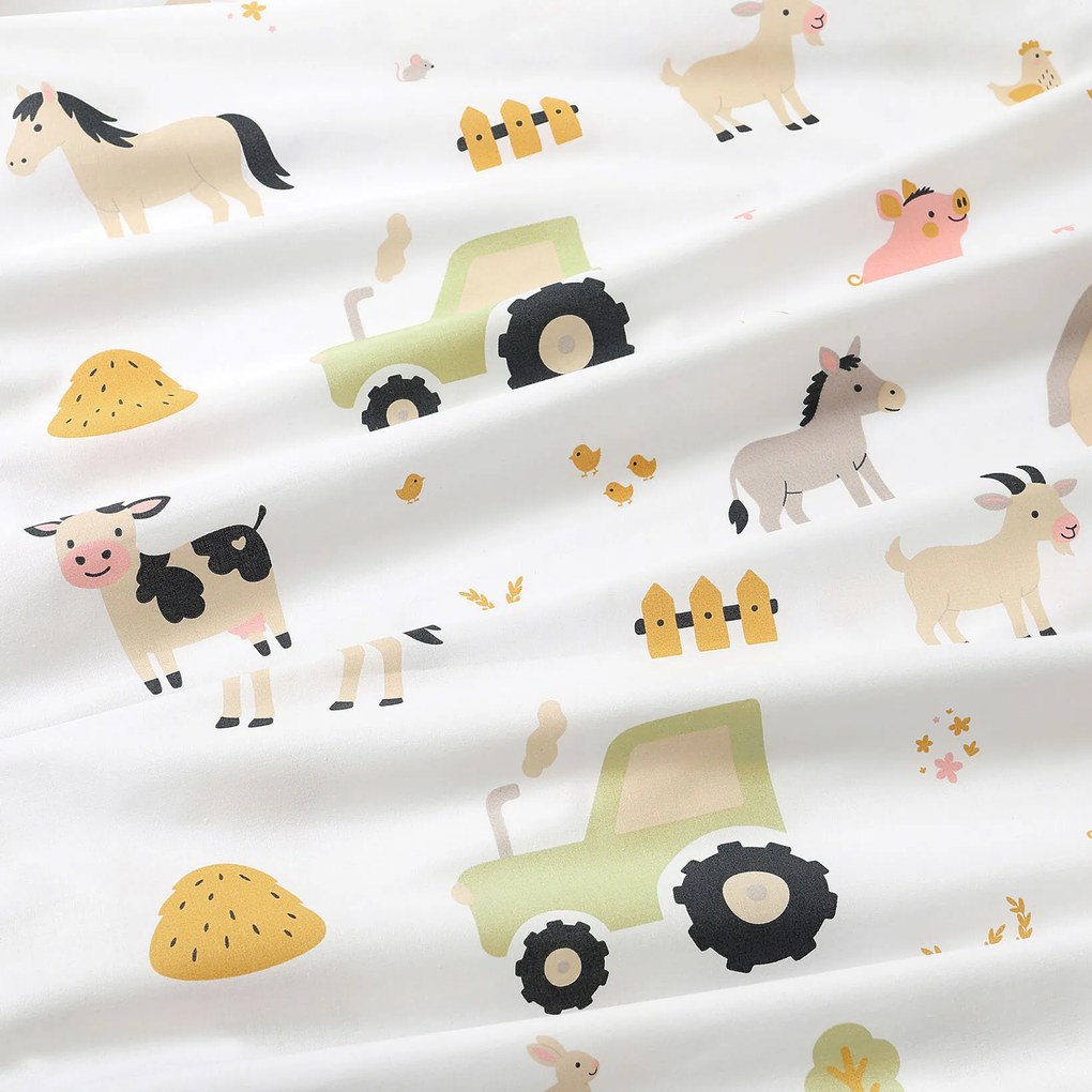 Goldea detská bavlnená napínacia plachta - život na farme 90 x 200 cm