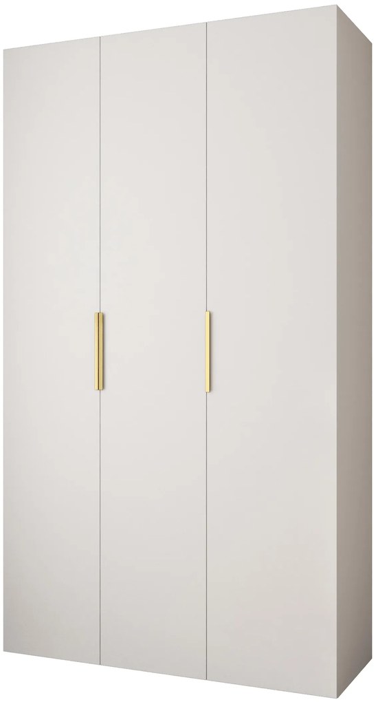 Šatníková skriňa 140 cm Carmela 40-4 (biela + zlatá). Akcia -20%. Vlastná spoľahlivá doprava až k Vám domov. 1126650