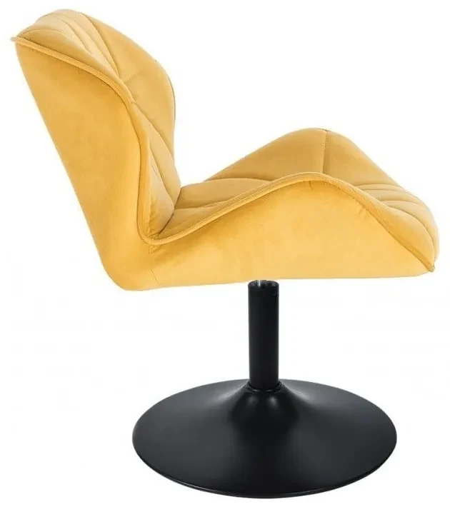 LuxuryForm DESIGN Stolička MILANO VELUR na čiernom tanieri - žltá