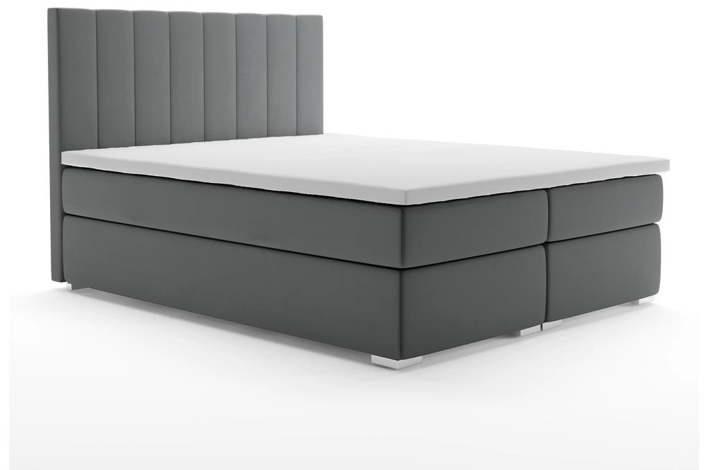 Kontinentálna posteľ 140 cm Pugno (tmavosivá) (s úložným priestorom). Vlastná spoľahlivá doprava až k Vám domov. 1044304