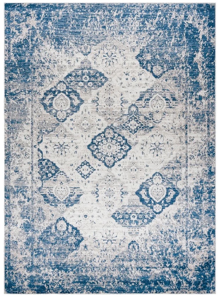 Dywany Łuszczów, Kusový koberec ANDRE Rosette 1819C, 160x220, modrá, chodba / predsieň