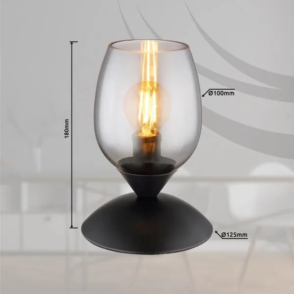 Globo 24007S - Stolná dotyková lampa KUWAITA 1xE14/25W/230V čierna