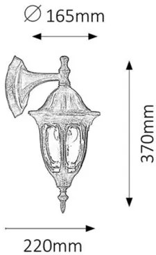 Rabalux MILANO1 vonkajší nástenný lampáš 8371